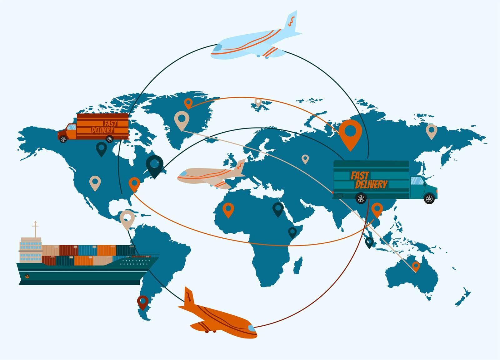 "Worldwide export and import network"